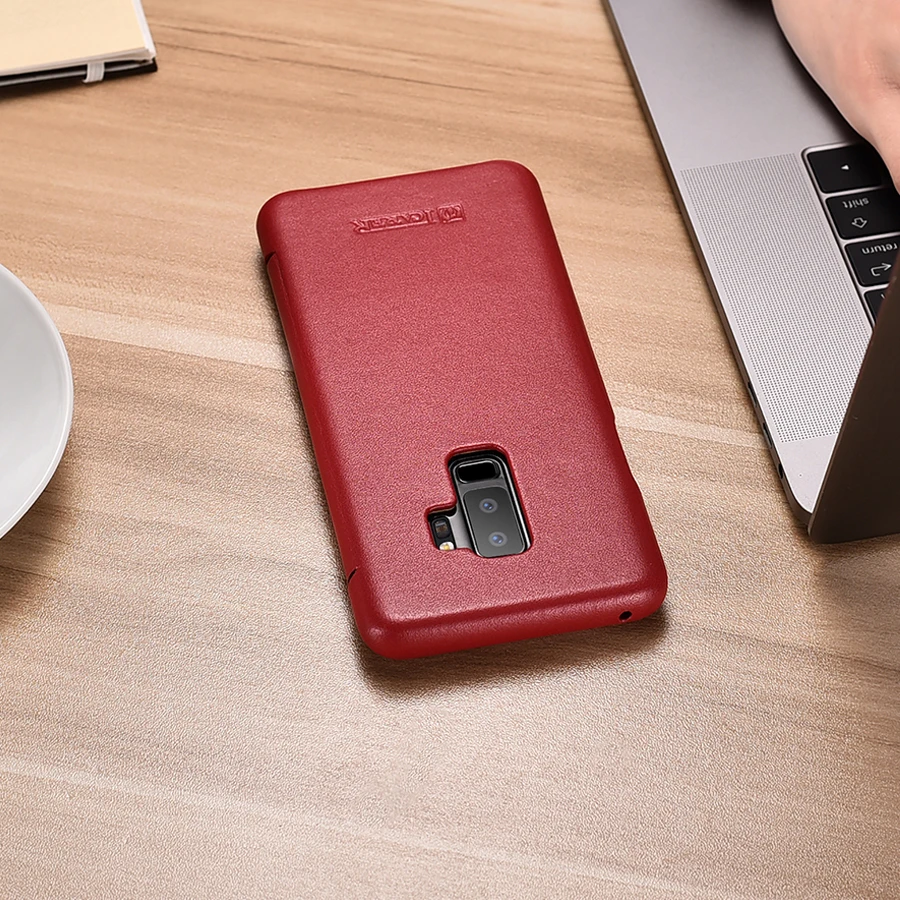 Новый для samsung S9 плюс S9Plus Роскошные Жесткий ПК + натуральная кожа флип полный