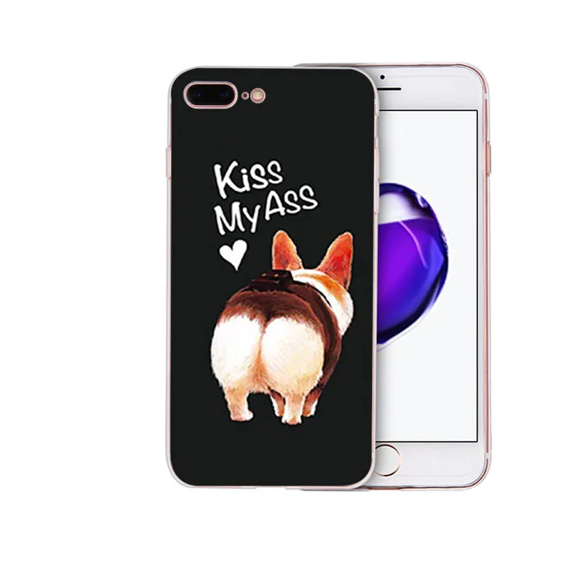 Силиконовый чехол IMIDO с милыми животными Corgi Love Kiss для Iphone мобильный телефон SE 6 6S