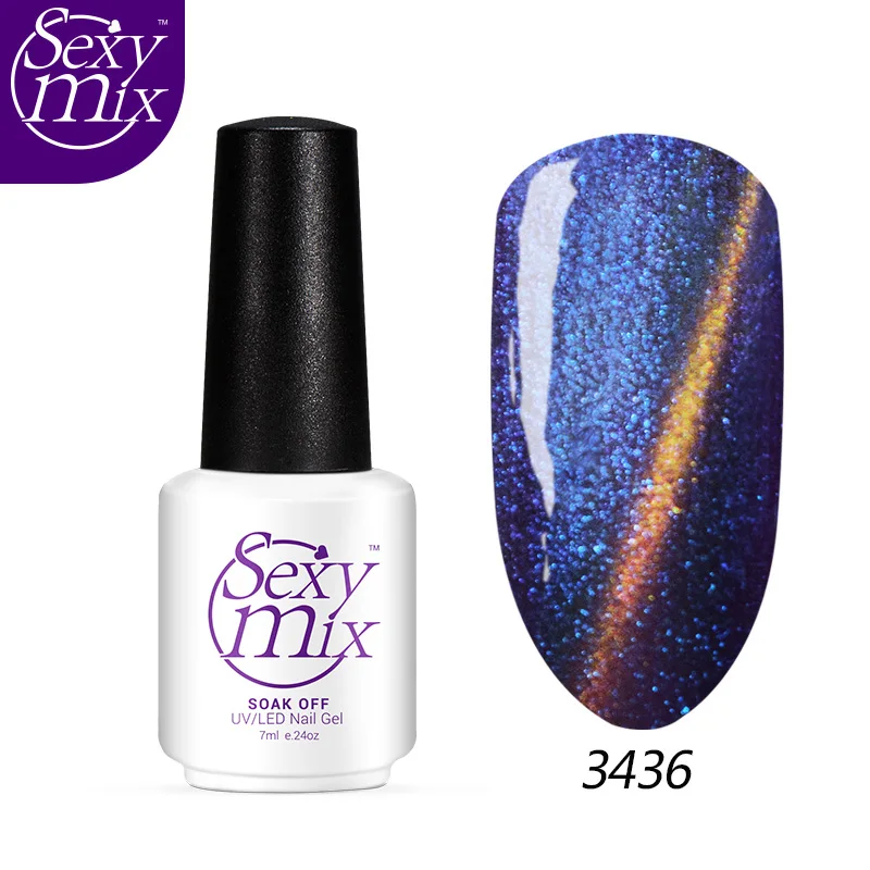 3436 Sexymix замочить от Хамелеон для использования с магнитом гель лак для ногтей 12 цветов кошачий глаз эффект гель Лаки 7 мл стойкий маникюр гель лак - Цвет: 3436