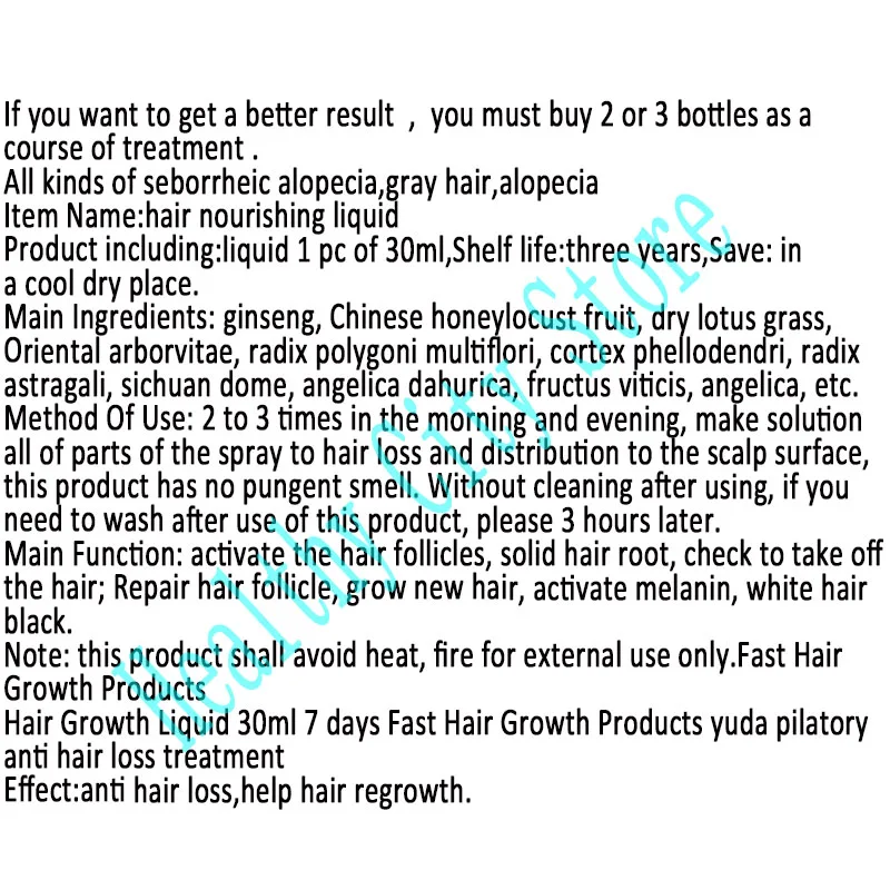 New Hair Growth Liquid Spray Product 30ml Yuda Alopecia Pilatory Extra Strength Anti Loss Of Regrowth Treatment Serum |