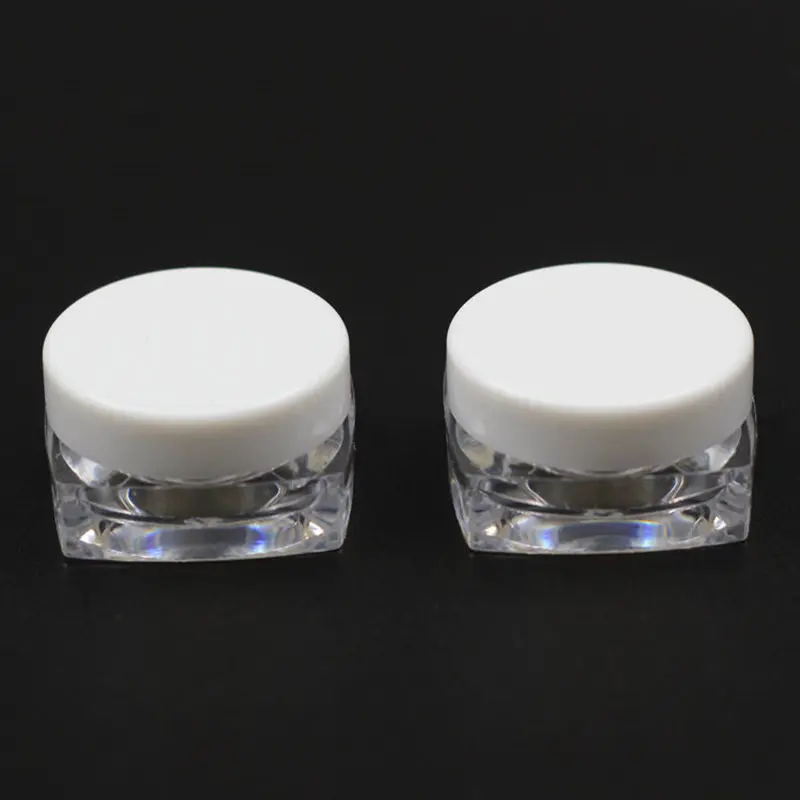 100 шт. прозрачные квадратные банки для косметики 3 г|cosmetic plastic jar|cosmetic mixcosmetics men |