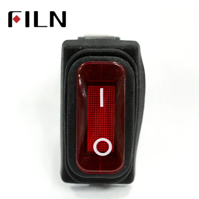 FILN KCD3 220V IP67 водонепроницаемый мини вкл/выкл тумблер 3 шпильки крышка автомобиля