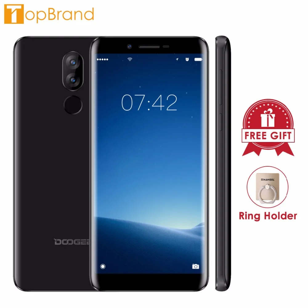 DOOGEE X60L 3300 мАч 4 г 5 дюймов 18: 9HD Экран Смартфон 13 0 + 8 Мп 2 16 ГБ телефона MTK6737V ядра Android 7