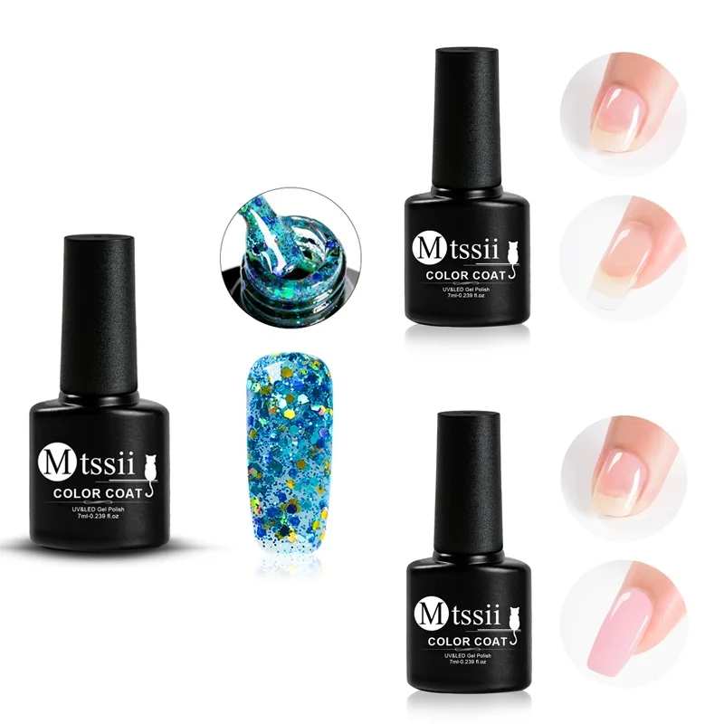 Mtssii 7ML Diamond Glitter Nail Stuff Gel Polish Manicure Shiny Sequins UV Soak Off Varnish Lacquer Poly Tool | Красота и здоровье
