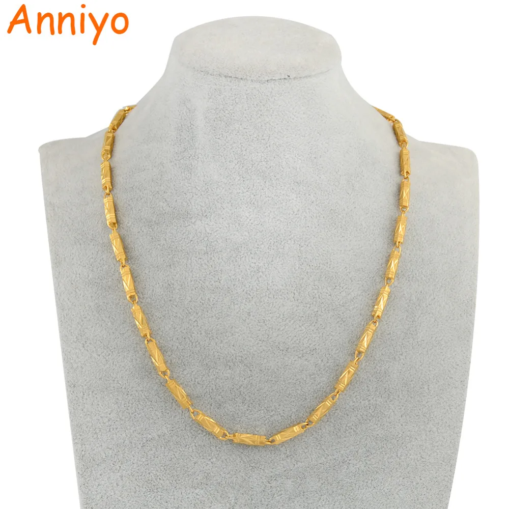 Anniyo 50 см/эфиопское ожерелье для женщин и мужчин золотого цвета ювелирные изделия Дубай Арабский Африканский Индия Куба цепь ожерелье s#144206