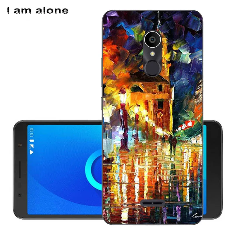 I am alone Phone Shell For Alcatel 3C 3C Dual 5026D 6.0 inch Solf TPU Fashion Cute Color Paint Mobile Case