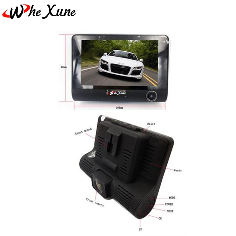 Whexune 2018 Русский Голос 4.0 дюймов 3 в 1 Видеорегистраторы для автомобилей автомобиля