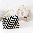 Портативная теплая сумка для мумии, обеда, Холщовая Сумка в полоску, термоизоляционные сумки, сумка для путешествий, пикника, еды, ланча, для девочек