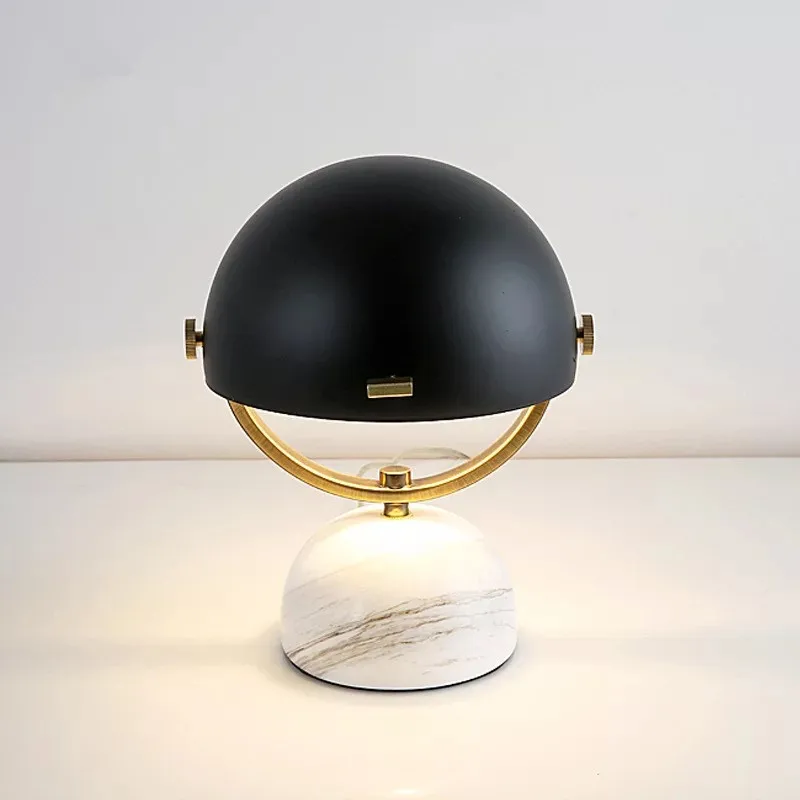 Американский Ретро разноцветный Мраморный LED фойе настольная лампа прикроватная