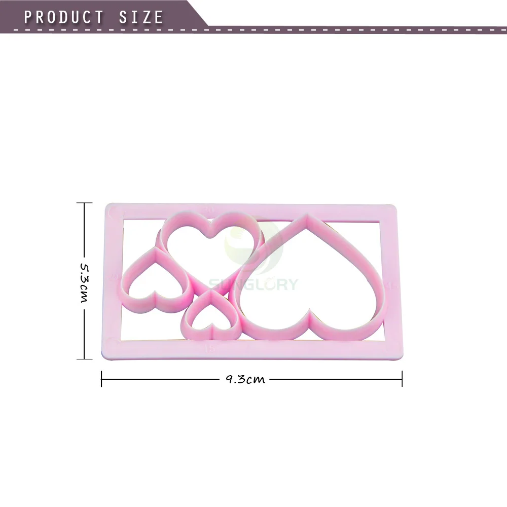 Круглая форма в форме сердца для печенья Пластиковая помадки сделай сам
