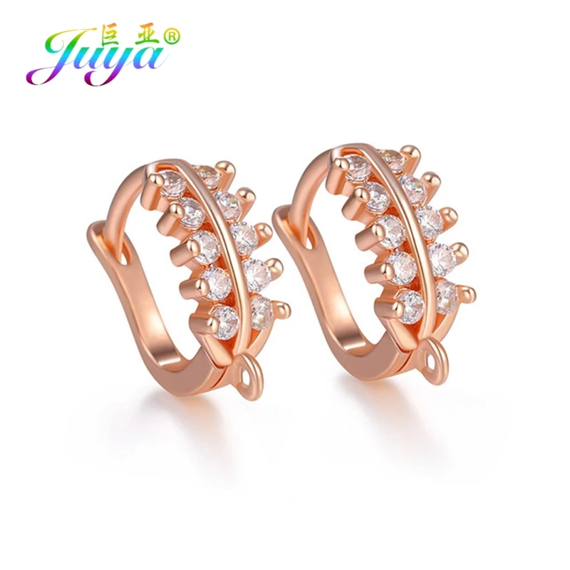 Rose Gold Juya, ручная работа, креативные Золотые/серебряные серьги, крючки, Застежка ручной работы, базовые серьги, застежки для женщин, модные серьги, сделай сам - Цвет: Rose Gold