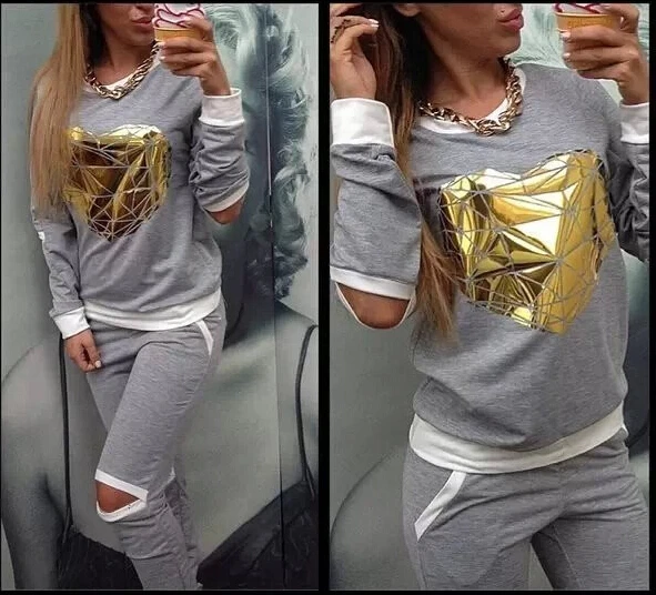 2015 куб. см весна костюм женщины коко одежда канала толстовки установить золотое в