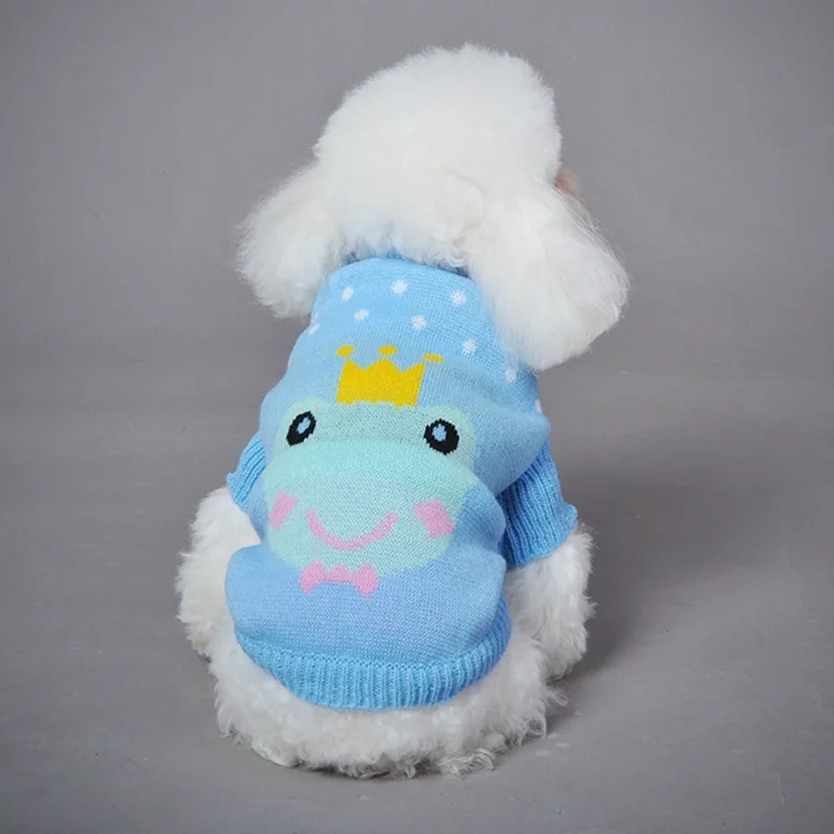 Осень/Зима жаккард зеленый жираф синий лягушка серый кролик одежда для собак