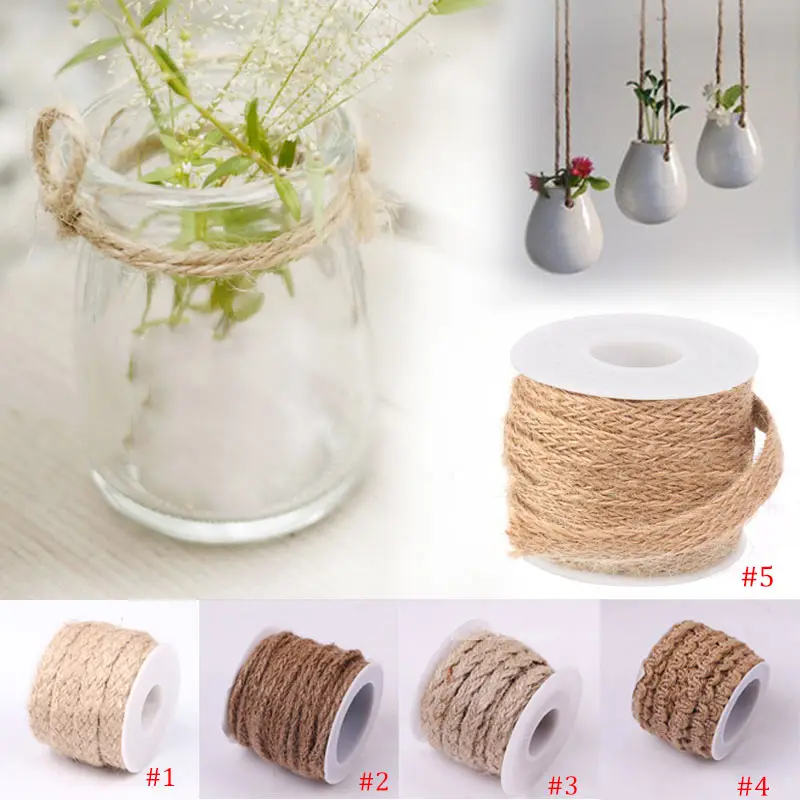 5 м DIY Ручная работа натуральная джутовая веревка из гессийского джутового