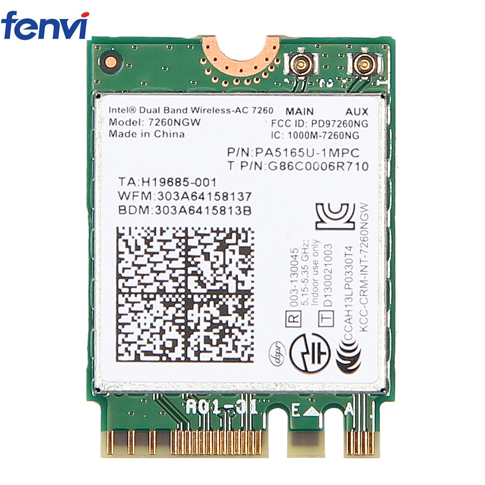 

Dual Band AC1200 Wireless NGFF M.2 Wifi Card 7260NGW 7260AC For Intel 7260 Bluetooth 4.0 802.11ac For Laptop