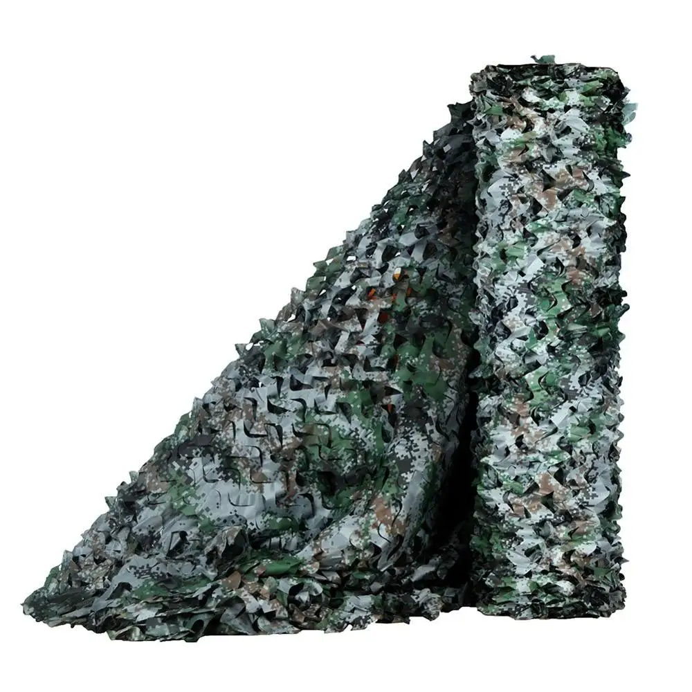 Снайперская камуфляжная сетка Маскировочная Сетка жалюзи ghillie Костюмы отлично подходит для защиты от солнца Военная тактическая одежда стрельба охота - Цвет: Woodland digital