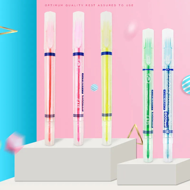 

SAKURA VK-T Double-head Highlighter Set Fiber Head Marker Color Water-based Pen Marker Pen