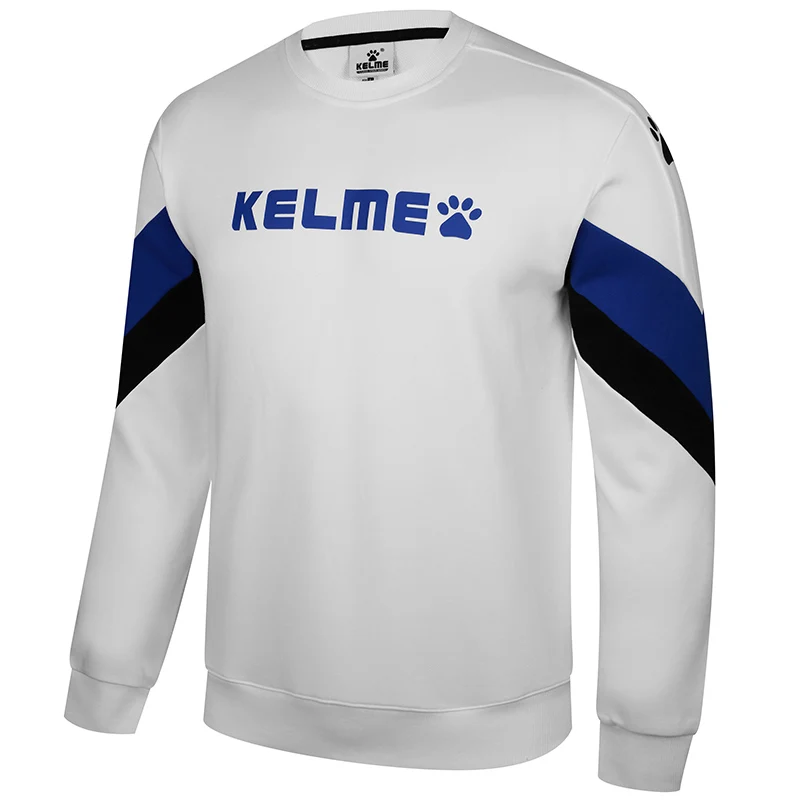 KELME спортивный тренировочный свитер мужской пуловер для отдыха свитер с круглым вырезом 3881529 - Цвет: White