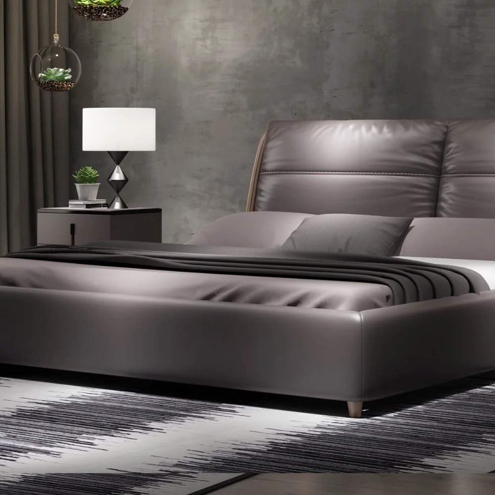 Рама DYMASTY натуральная кожа мягкая кровать современный дизайн bett Кама Мода
