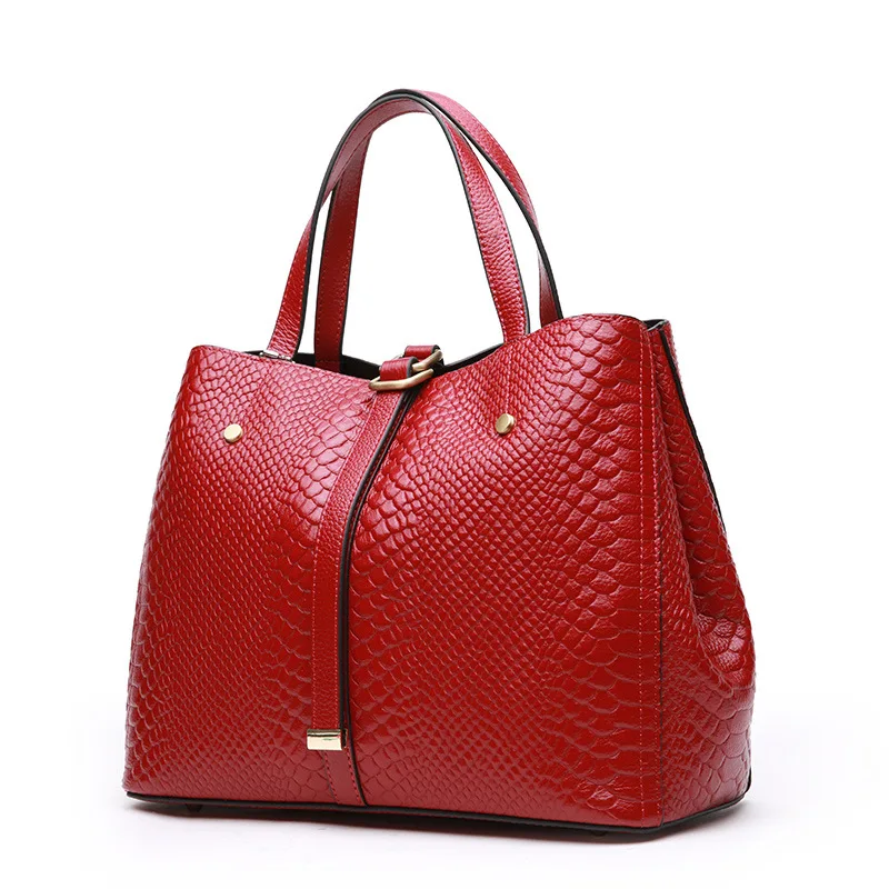 Женские Модные из натуральной кожи Сумки дамы OL Tote кошелек женский Аллигатор