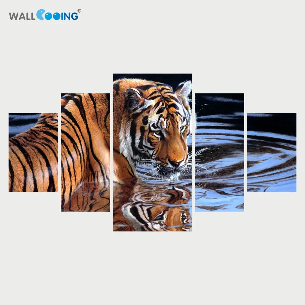 5 шт. декоративные картины на холсте с принтом животных|art|tiger webcamstiger jewerly |