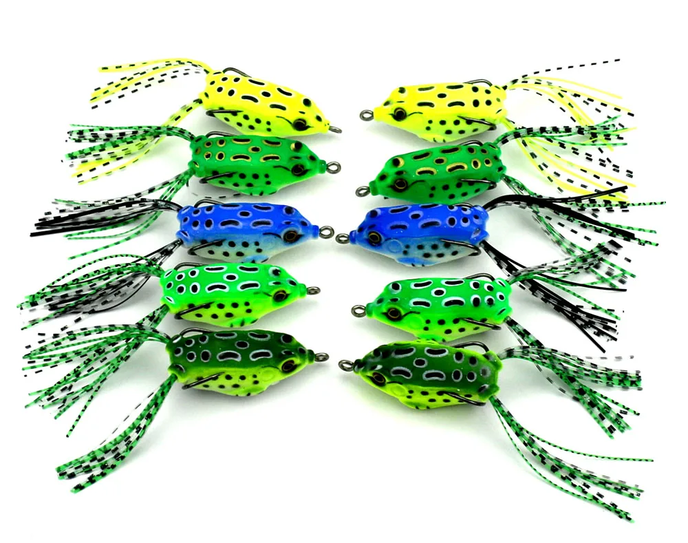 10 шт. 5 см 8G topwater япония мягкие змееголов лосось лягушками рыболовные приманки crank