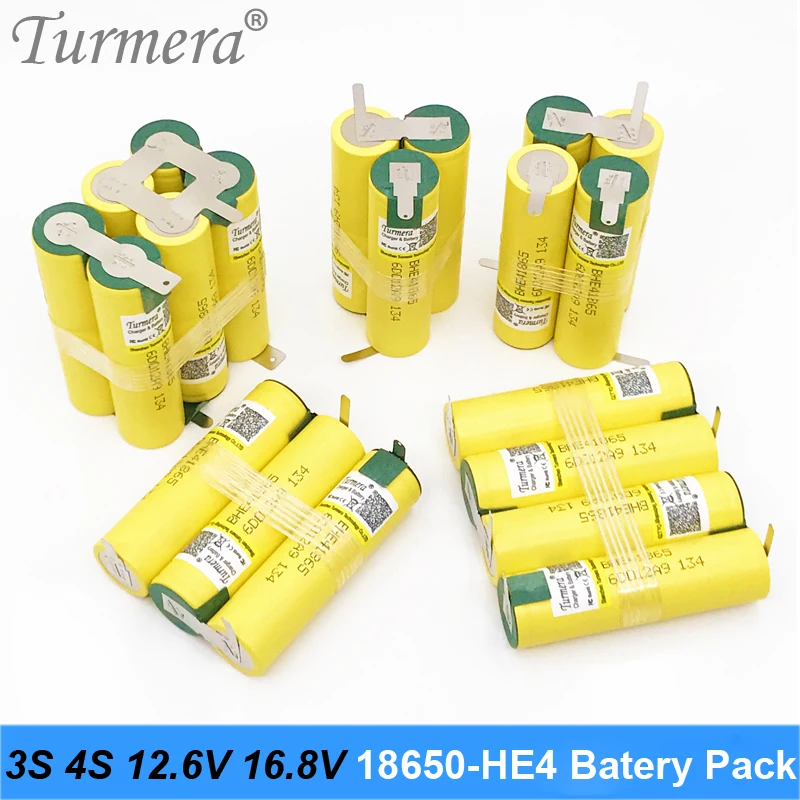 3 S 12 6 V 4S 16 8 аккумулятор 18650 HE4 2500 mah 20A разрядный ток для shura отвертка батарея