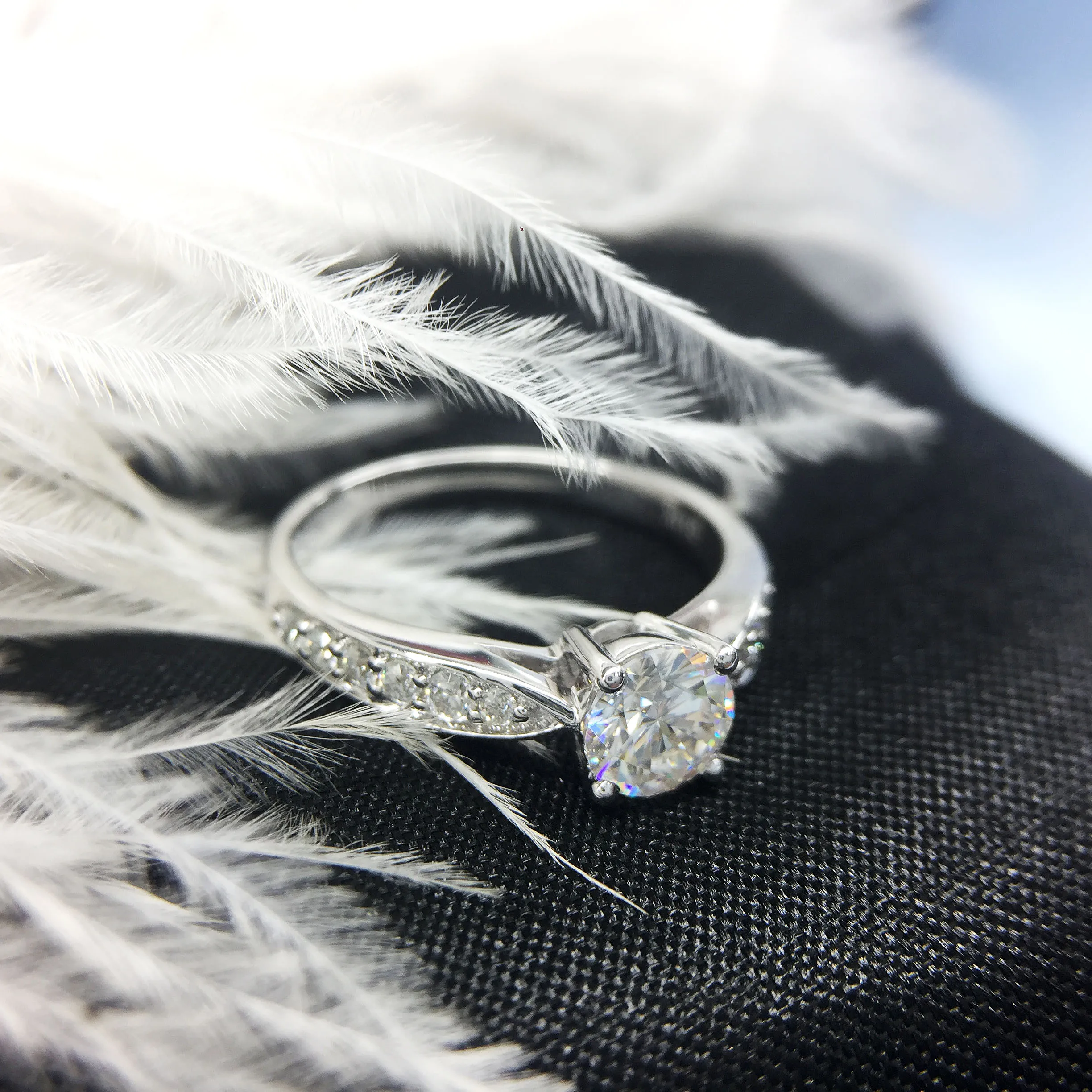 100% Moissanite АЛМАЗНОЕ КОЛЬЦО для свадьбы 0 5 карат из натурального 18K белого золота D