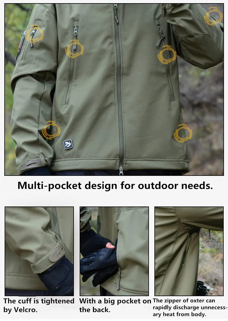 Походные охотничьи Тактические уличные флисовые куртки с мягкой оболочкой