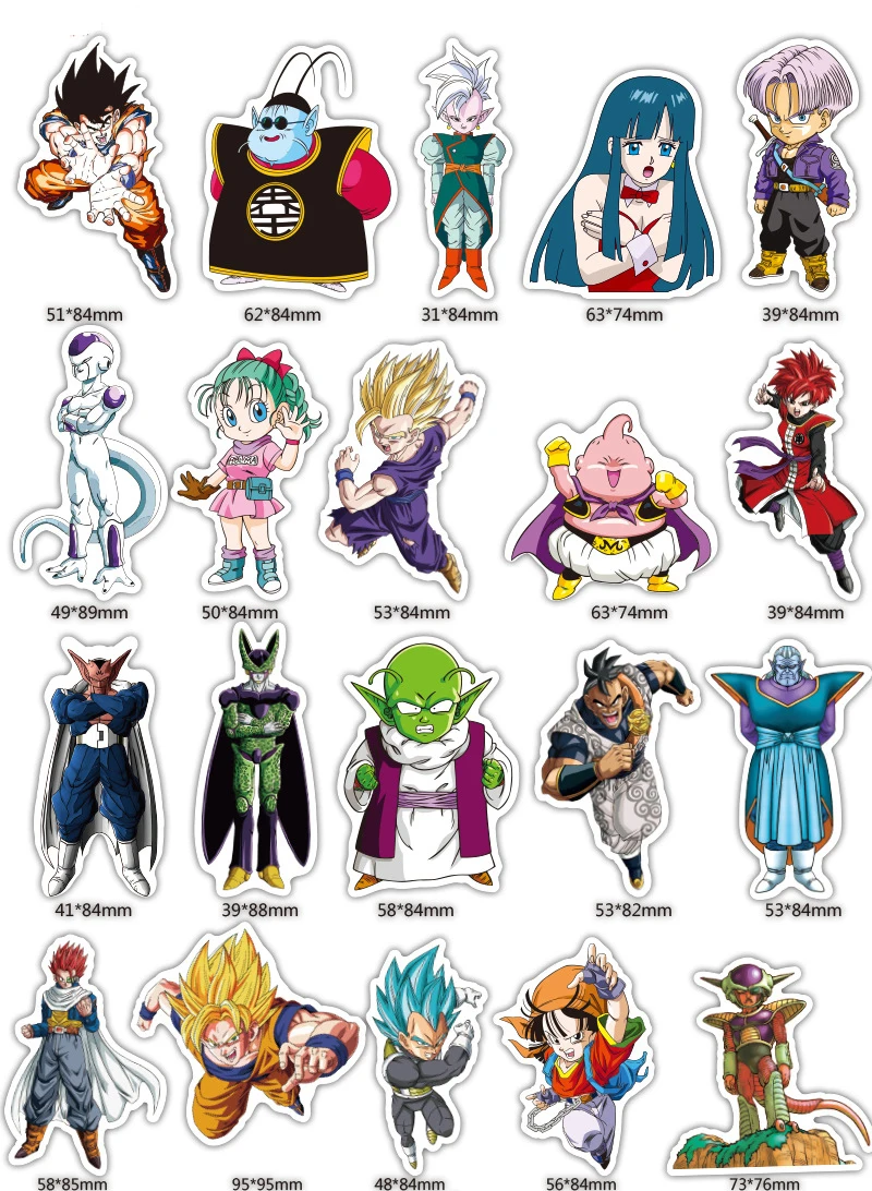 36 шт./лот аниме Dragon Ball наклейка s Супер Saiyan Goku наклейка s для автомобиля ноутбука скейтборд коврик велосипедный телефон наклейка ПВХ наклейка
