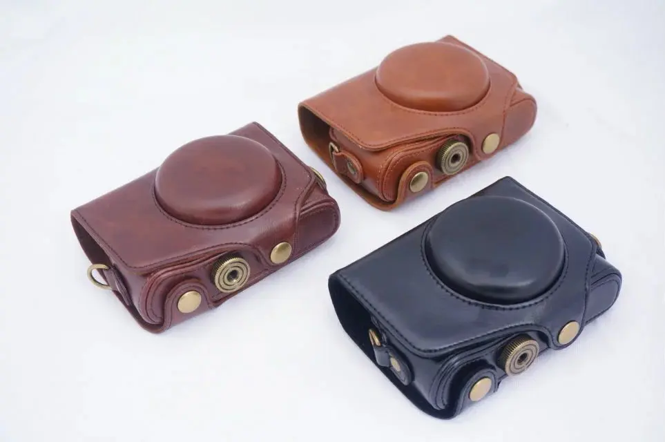 Чехол сумка из ПУ для камеры Canon PowerShot SX720 SX730 SX740 HS с плечевым ремнем|camera cases bags