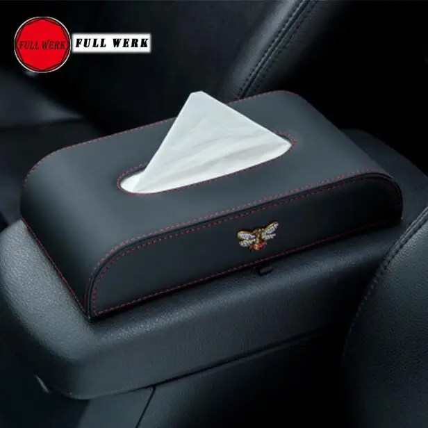 Leather Высокое качество, Кожаный Автомобильный подлокотник, держатель для салфеток, креативный блок, держатель для салфеток, бумажных полотенец, чехол, органайзер для приборной панели автомобиля - Название цвета: Leather