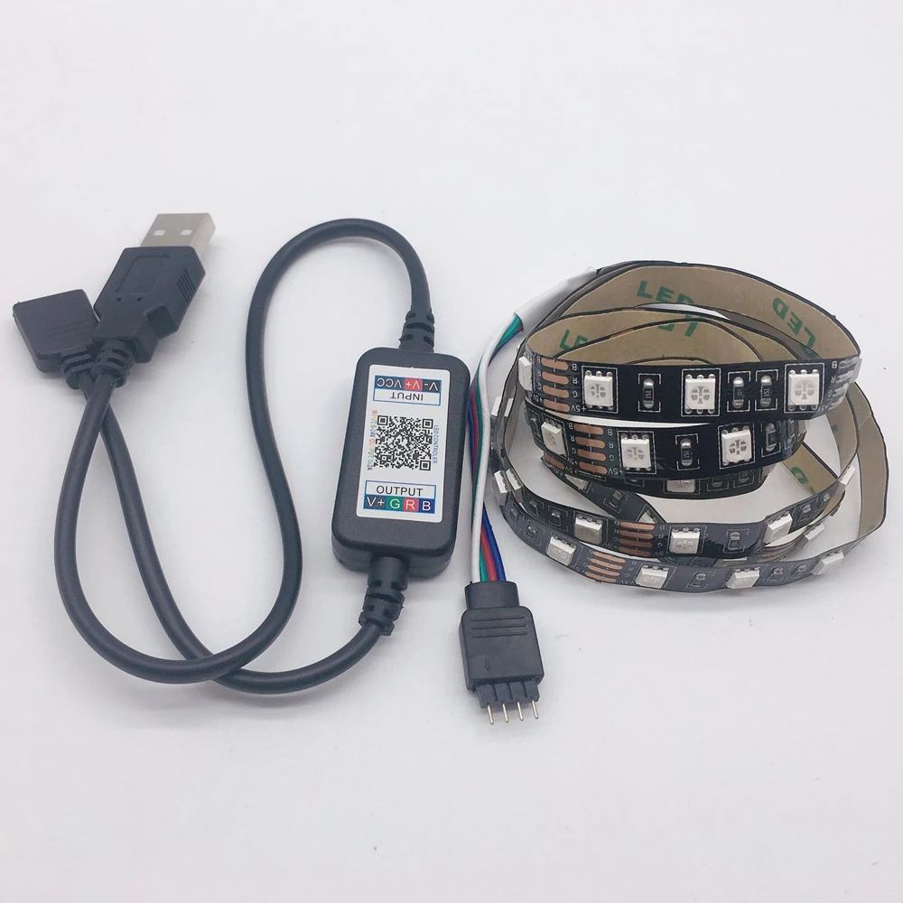 USB Светодиодная лента RGB сменный светодиодный фоновый светильник ing 50 см 1 м 2 м 3 м 4 м 5 м DIY 5 в гибкий светодиодный светильник RGB Светодиодная лента 5050