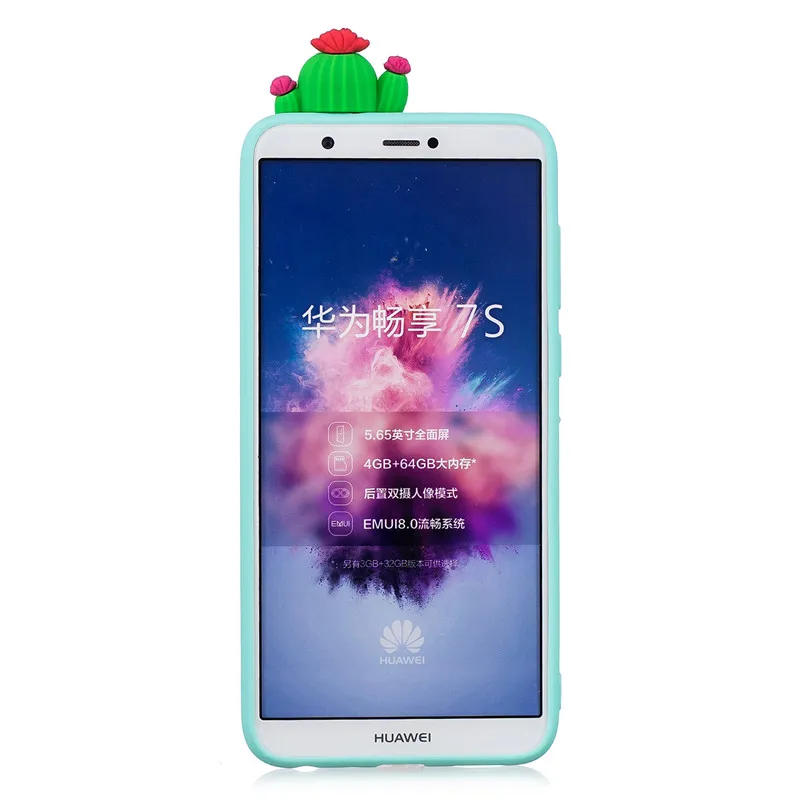3D Милый Панда Единорог кактус силиконовый чехол для телефона на Fundas huawei P Smart/P Smart чехол Coque для женщин и детей