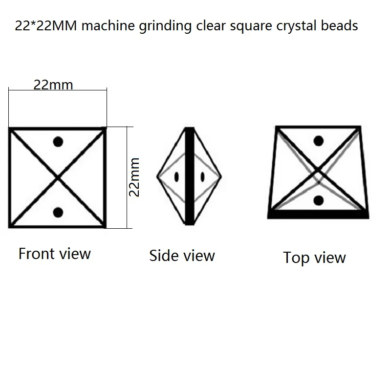 100 шт./лот 14 22 мм шлифовальный станок прозрачные квадратные Хрустальные Бусины