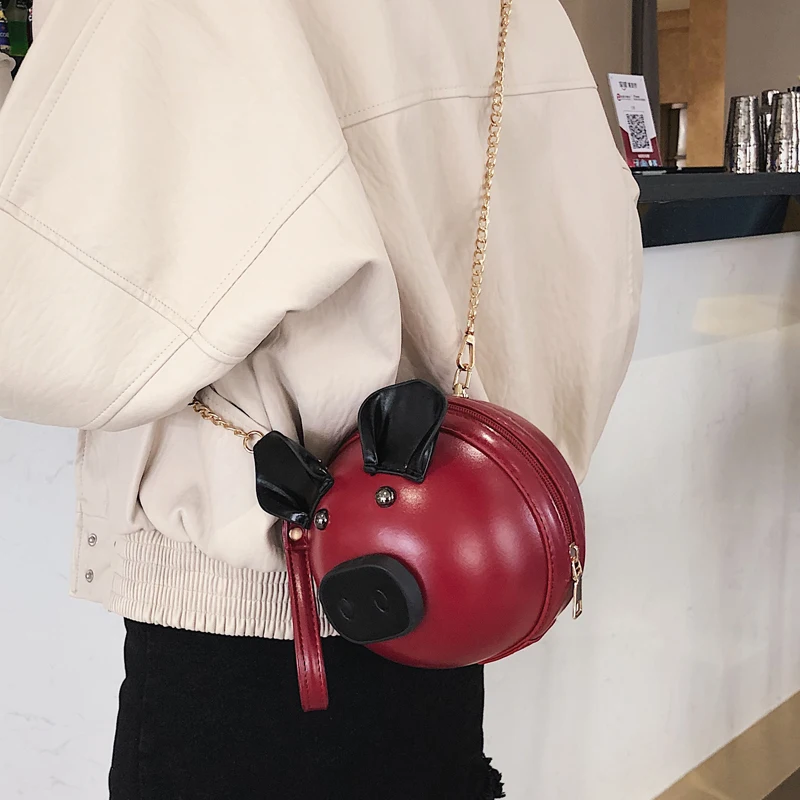 Женский мини кошелек из искусственной кожи с круглой цепочкой сумка через плечо - Фото №1
