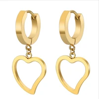 de49 316 l stainless steel 3 colors plated for choose heart shape drop earrings stainless steel earring