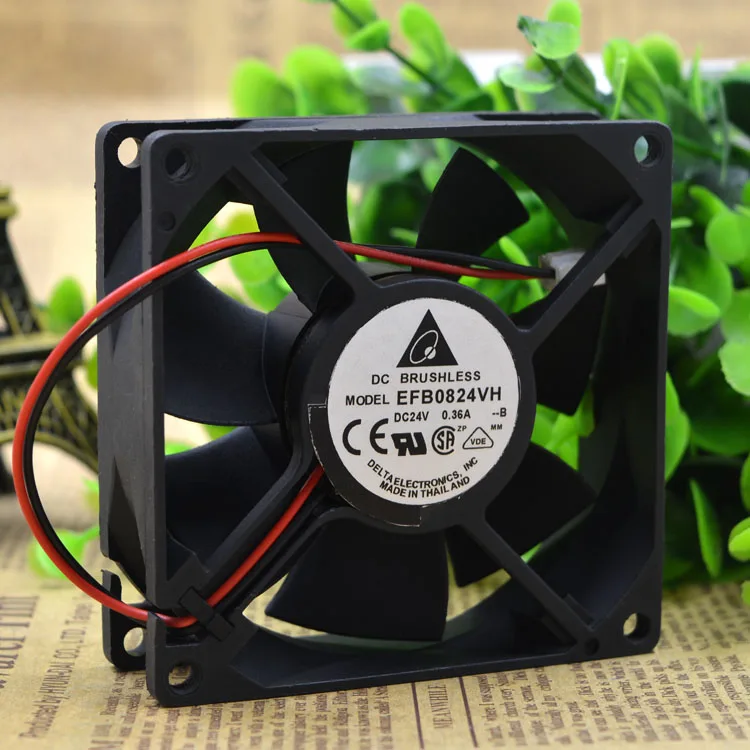 Новый оригинальный вентилятор EFB0824VH 8025 DC24V 0.21A 0.33A 0.36A