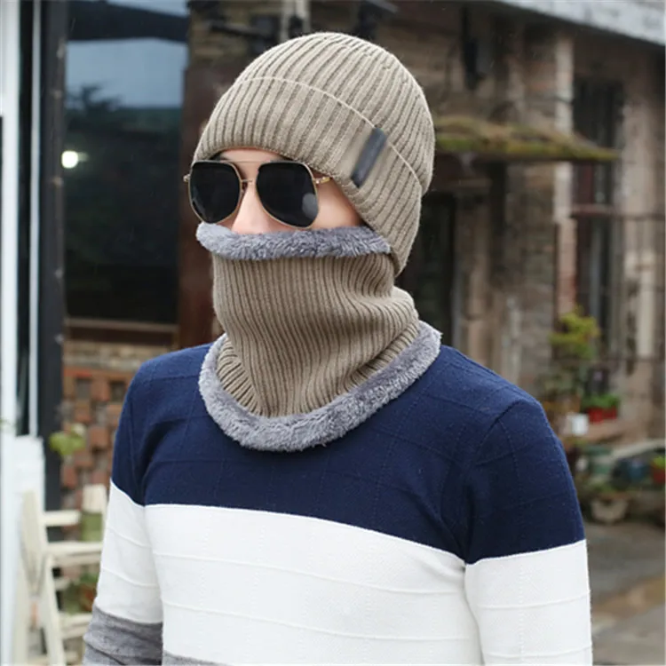 Зимняя вязаная шапка шарф зимние шапки для мужчин мужская Skullies Beanies на День