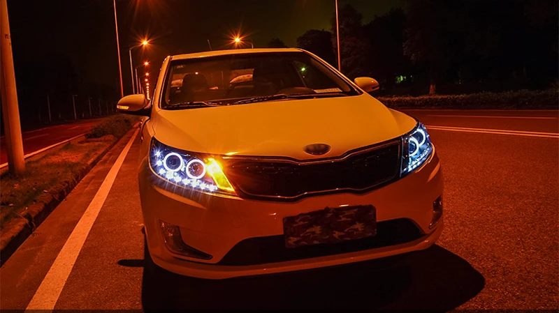Автостайлинг для Kia K2 фары 2011 2014 Rio светодиодный ные DRL Биксеноновые линзы Дальний