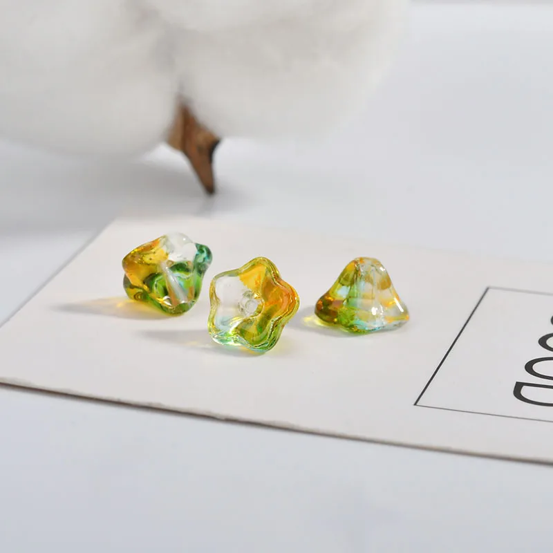 Imitation glass lotus mist trumpet flower DIY handmade earrings ear jewelry material bag antique accessories | Украшения и