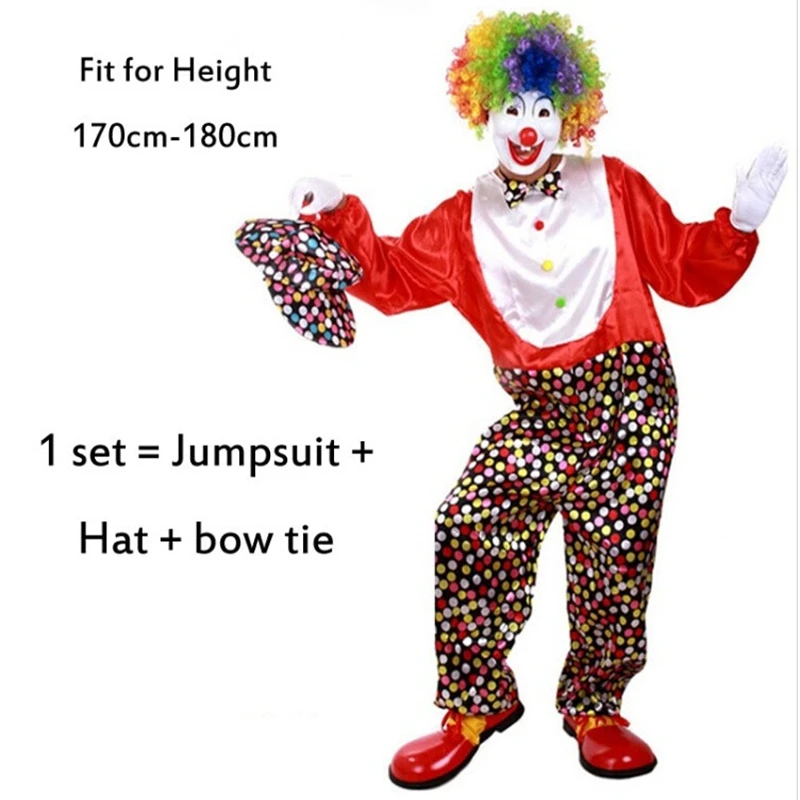 Хит продаж костюм клоуна на Хэллоуин для взрослых мужчин баффуд маскарад