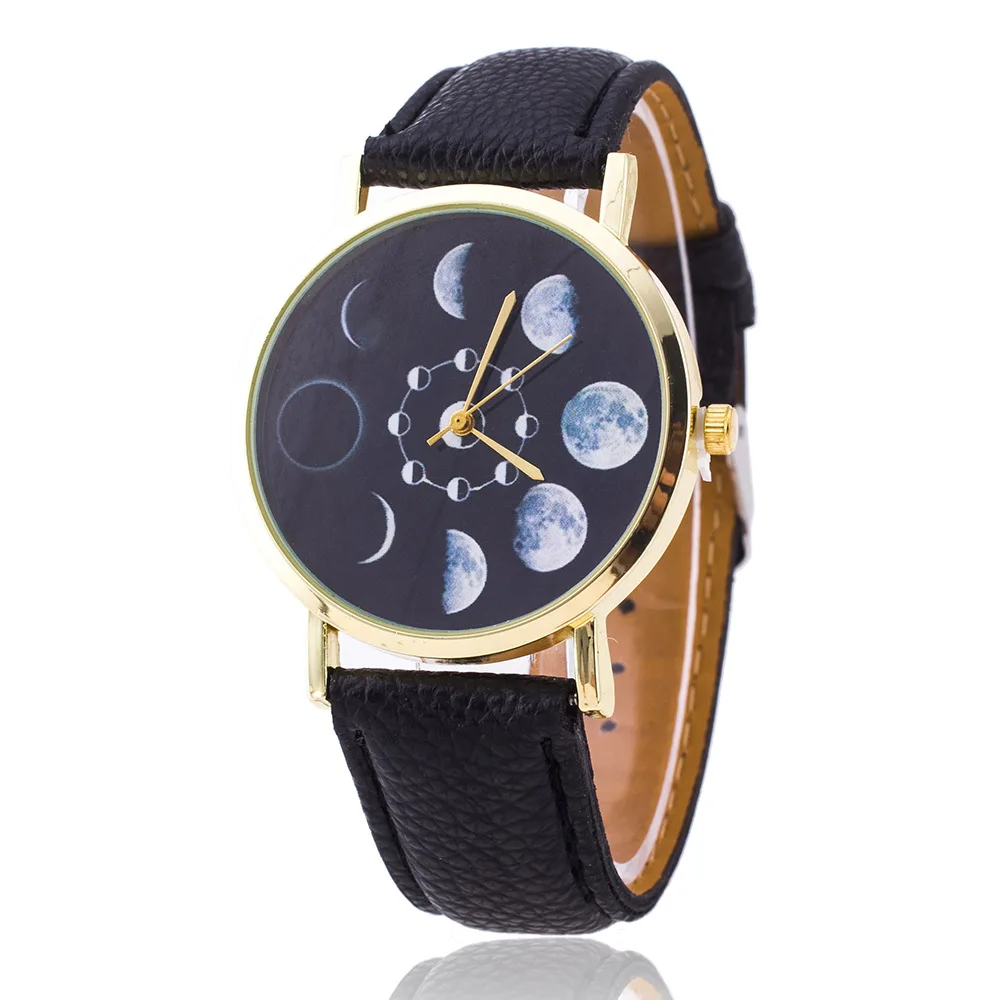 Часы Cay Moon Phase женские кварцевые модные повседневные наручные с астрономическим