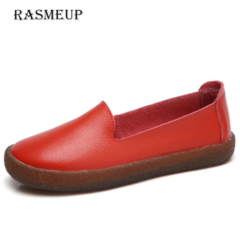 Женская обувь на плоской подошве из натуральной кожи RAMEUP весенние Лоферы без