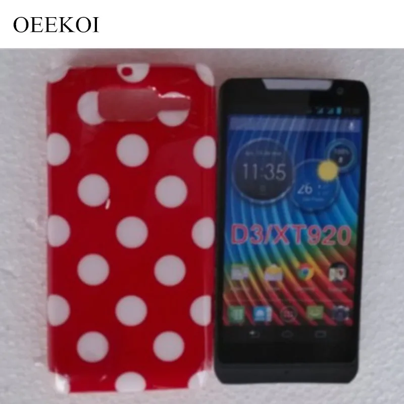 Oeekoi горошек указывает Soft ТПУ телефона чехол для Motorola Moto XT920 кожного покрова