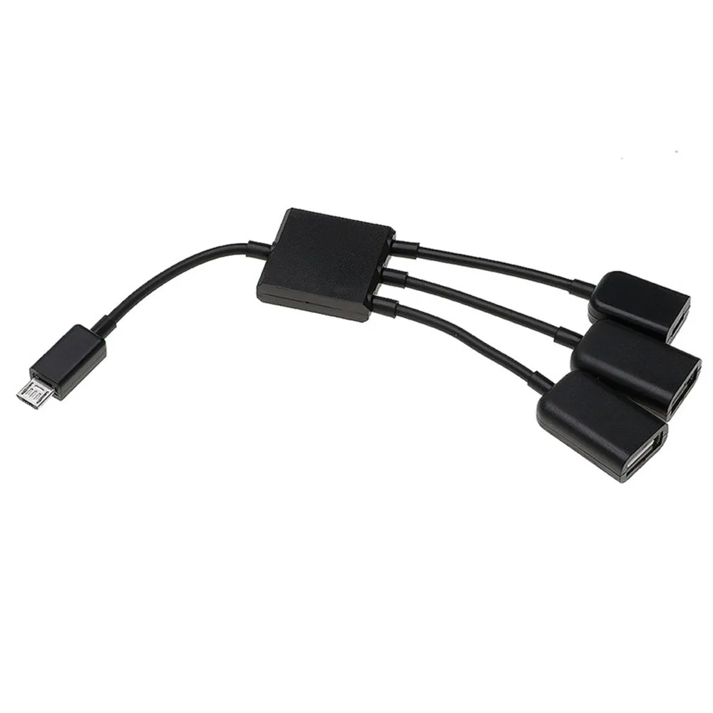 3 в 1 OTG Micro USB папа 2 usb порт + 1xMicro гнездовой разъем адаптера для смартфона Android U Disk