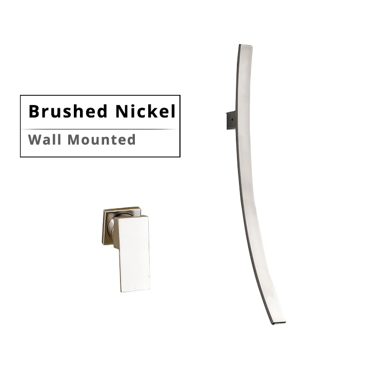 Wall Brushed Nickel 70 см смеситель для раковины кран настенный смеситель кран с одной ручкой черный Бронзовый Смеситель кран скрытый умывальник Torneira - Цвет: Wall Brushed Nickel