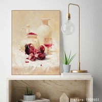 no frame classical still life pomegranate ceramic canvas printings oil painting printed on cotton wall art decoration pictures
