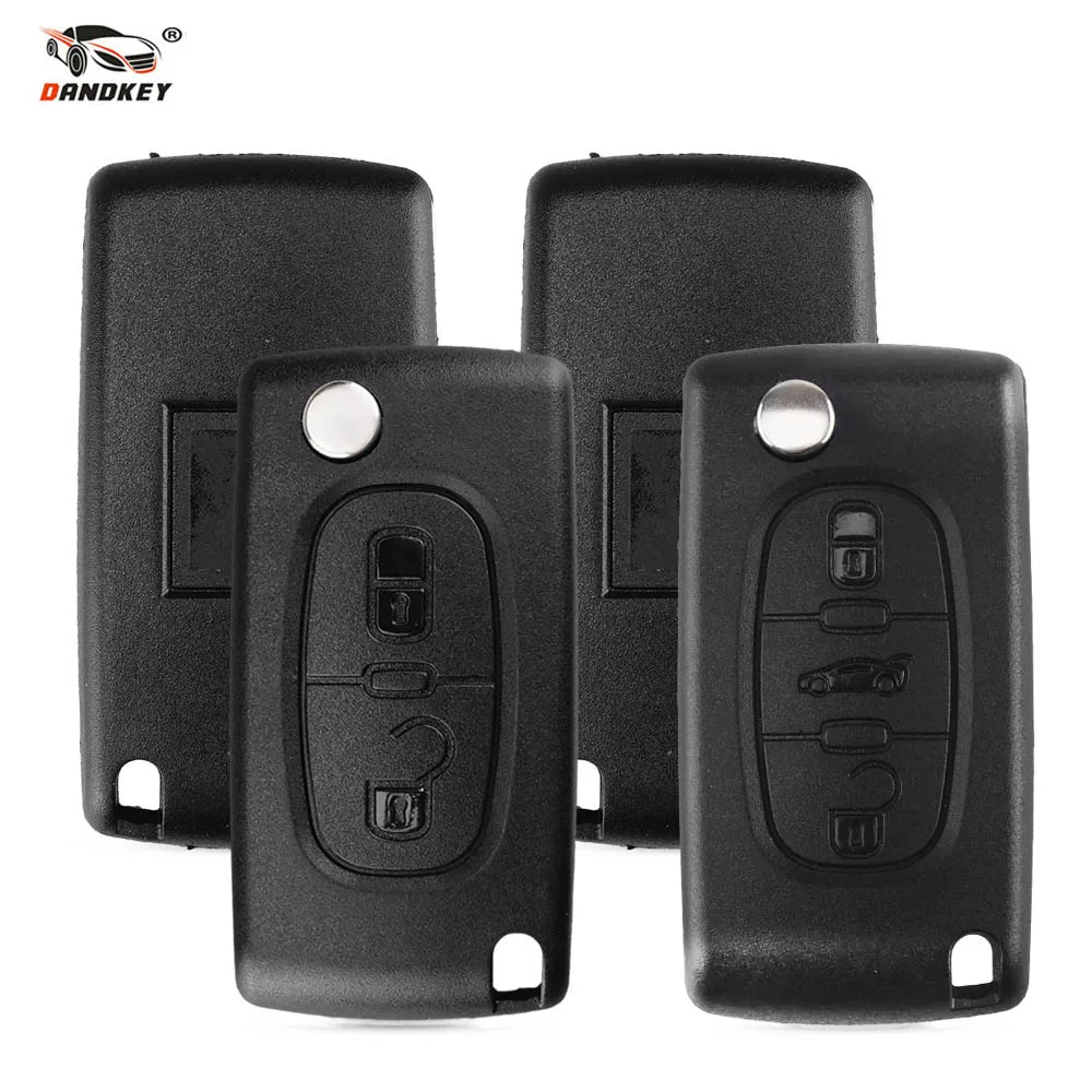 Dandkey Замена 2 кнопки дистанционного флип складной Оболочки Casee для Peugeot 207 307 308 407 807