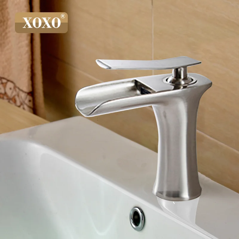 

XOXO Basin Faucets Waterfall Bathroom Faucet Single handle Basin Mixer Tap Bath Faucet Brass Sink Water Crane Silver 83008